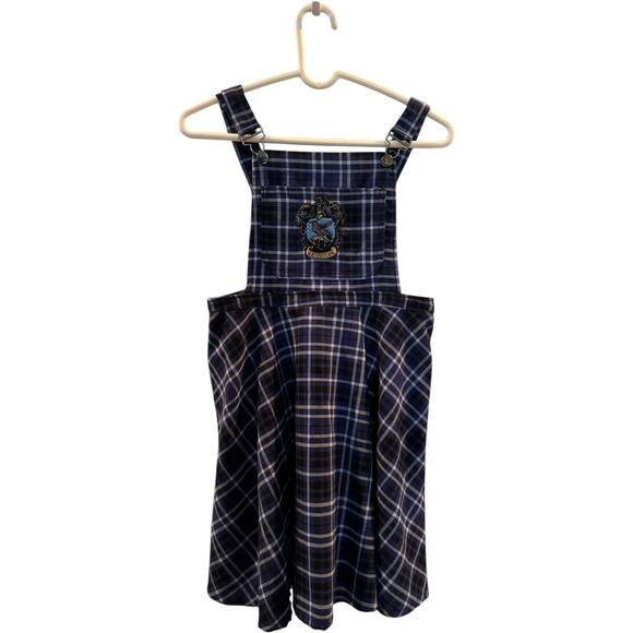 Harry Potter Ravenclaw Plaid blue black Skirtall Adjustable straps Hot topic M - Picture 10 of 16